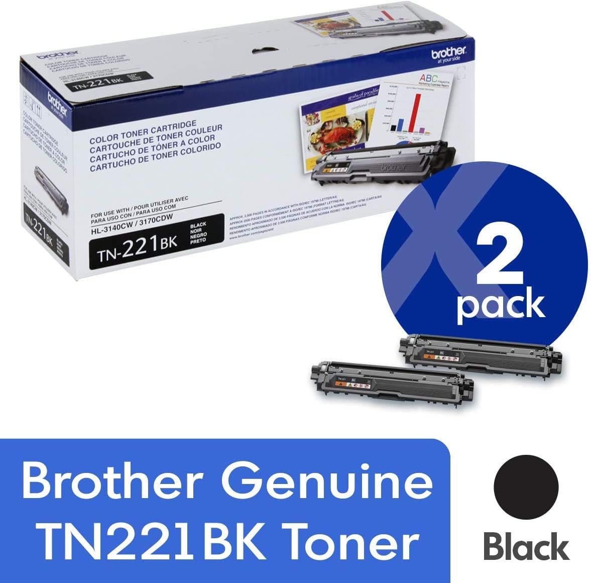 BROTHER TN 221 BLACK 2 PACK