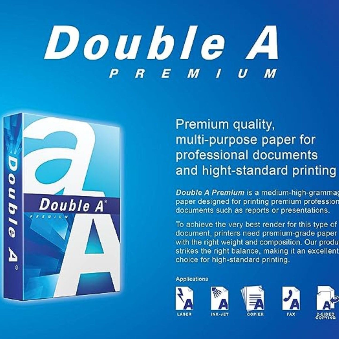 Printing Paper A4 - 500 Sheets - 80GSM- Dimensions 8.3" x 11.7" - White