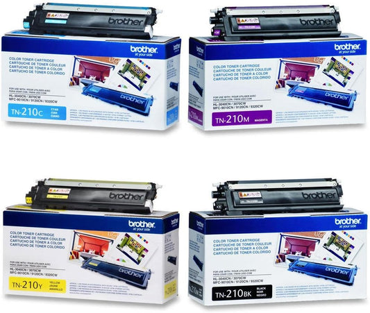 BROTHER TN-210 BLACK CYAN MAGENTA YELLOW SET