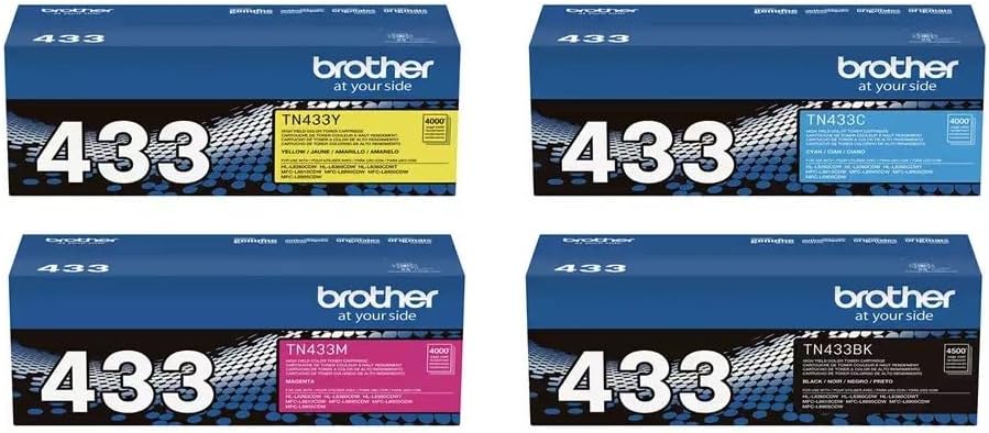 BROTHER TN-433 BLACK CYAN MAGENTA YELLOW SET